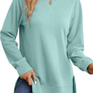 Sweatshirt for women Side Split Fall Fashion Long Sleeve Shirts Trending Now