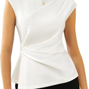Women Summer Short Sleeve Tops, Dressy Casual Shirts Outfit, Blouses Trendy Fashion Clothes